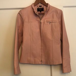 Blush Pink Leather Jacket